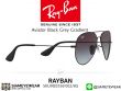 แว่นตา Rayban RB3558 002/8G Aviator Black Grey Gradient