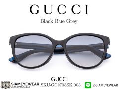 แว่น Gucci GG0703SK Black Blue Grey