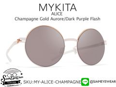 แว่นกันแดด MYKITA ALICE Champagne Gold Aurore/Dark Purple Flash