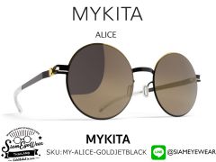 แว่นตากันแดด MYKITA ALICE Gold Jet Black/Brilliant Grey Solid