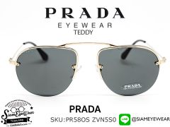 แว่นกันแดด Prada TEDDY PR58OS ZVN5S0 Pale Gold/Grey