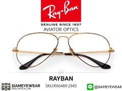 แว่น Rayban Optic RX6489 2945 Aviator Gold Top on Havana