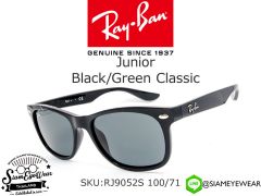 แว่นกันแดดเด็ก Rayban Junior RJ9052S 100/71 Black/Green Classic
