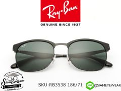 แว่นกันแดด Rayban RB3538 186/71 Black/Green Classic