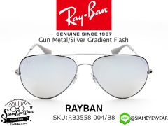 แว่นตากันแดด Rayban RB3558 004/B8 Gun Metal/Silver Gradient Flash