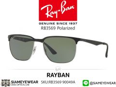 แว่น Rayban RB3569 90049A Silver top black/Green polarized