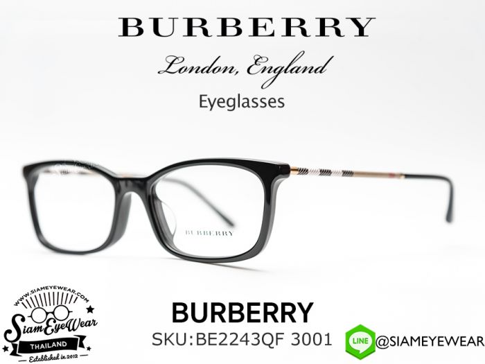 กรอบแว่นสายตา Burberry Optic BE2243QF 3001 Black