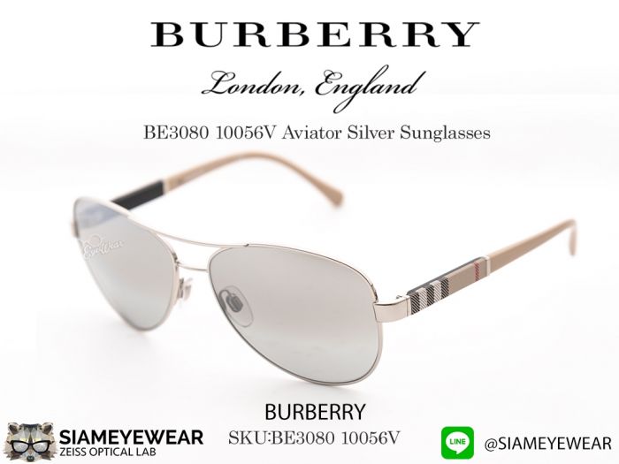แว่นกันแดด Burberry BE3080 Silver 