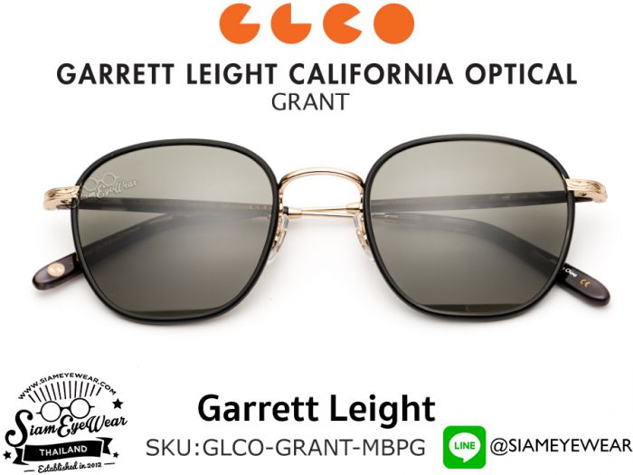 แว่นตา Garrett Leight Grant Sun Matte Black Gold Black Mosaic Tortoise/Pure Grey