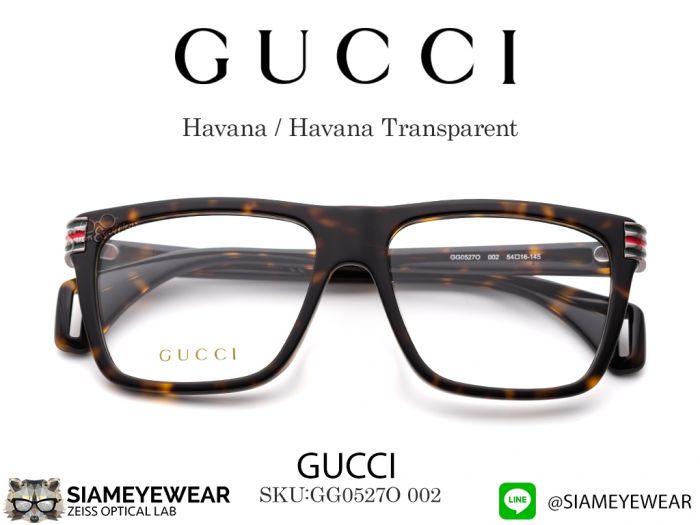 แว่น Gucci GG0527O Havana Transparent 
