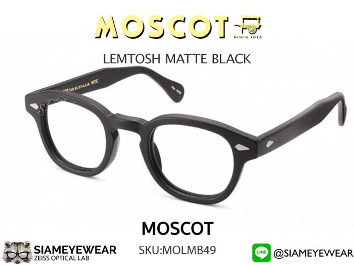 แว่น MOSCOT Lemtosh Matte Black 49 mm 