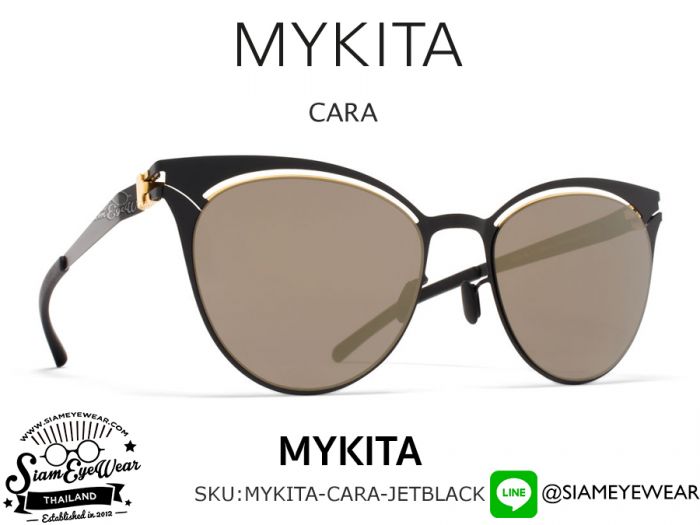 แว่นตา MYKITA CARA Gold Jet Black/Brilliant Grey Solid