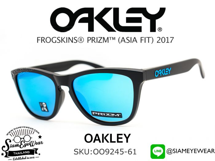 แว่นกันแดด Oakley FROGSKINS (ASIAN FIT) OO9245-61 Matte Black/Prizm Sapphire Iridium