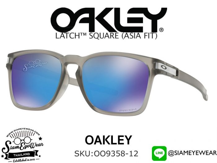 แว่น Oakley LATCH SQUARE (ASIA FIT) OO9358-12 Matte Grey INK Prizm Sapphire Iridium