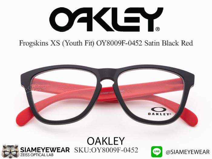 แว่น Oakle Frogskins XSOY8009F Satin Black Red 