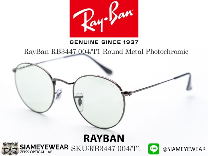 แว่น RayBan RB3447 004/T1 Round Metal Photochromic