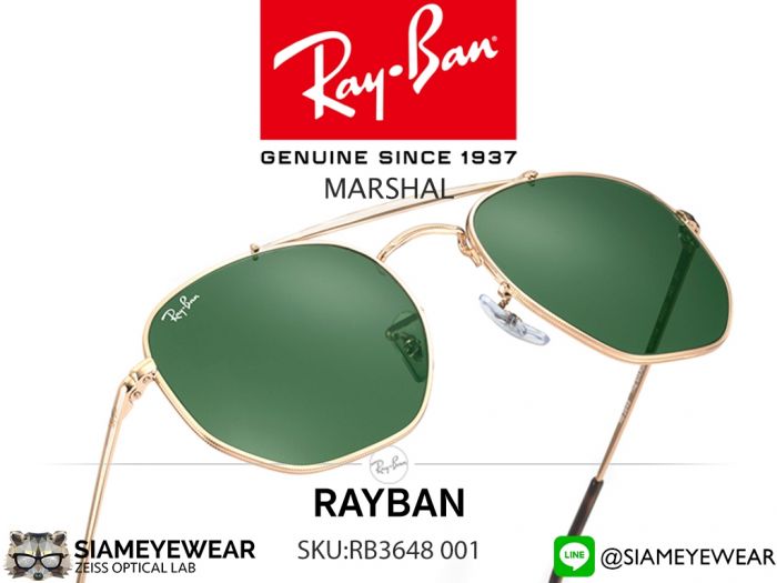 แว่นกันแดด Rayban RB3648 001 THE MARSHAL Metal